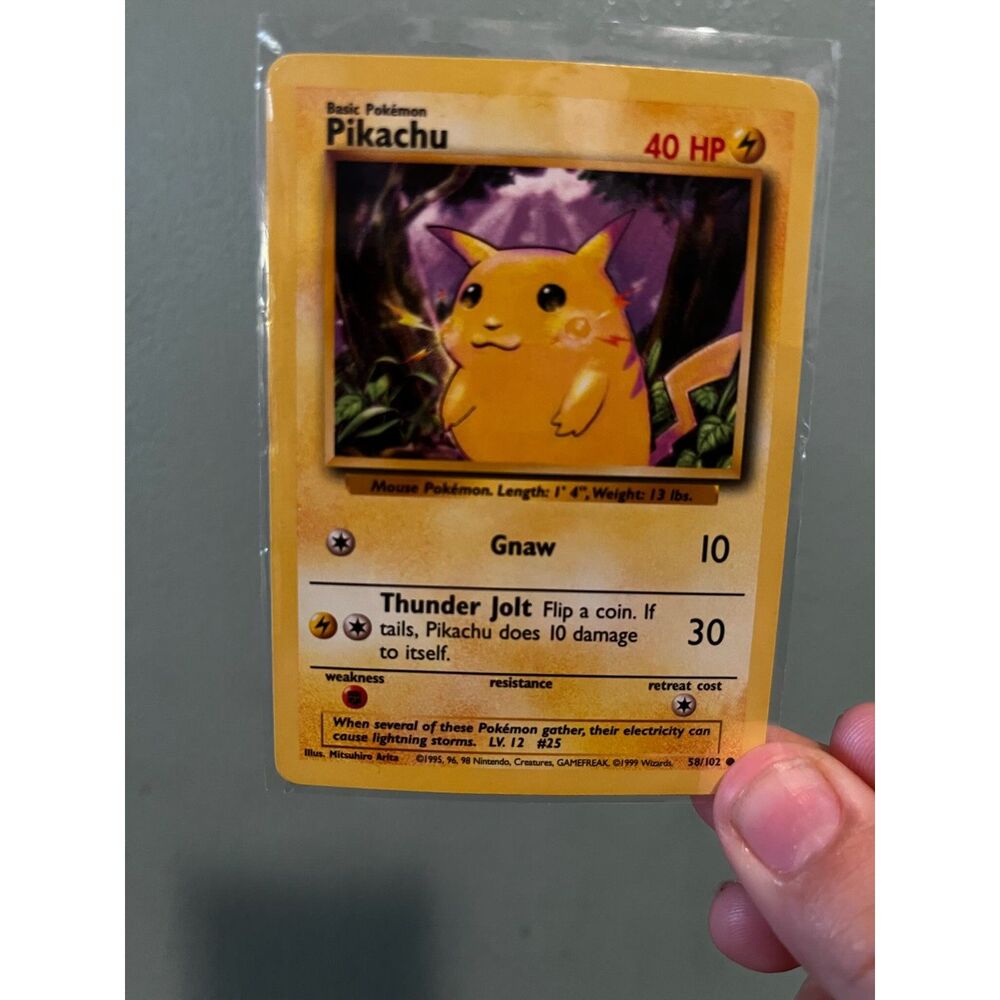 Pikachu Pokemon TCG English Base Set 58/102 Yellow Cheeks
